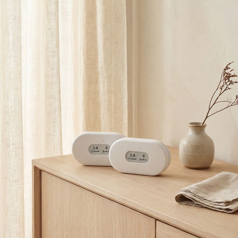 View Plus Duo monitors placed in a living room and bedroom setting