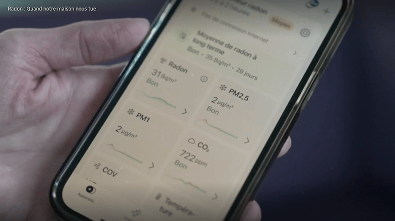 Screenshot of the Radio-Canada La Facture report regarding Radon