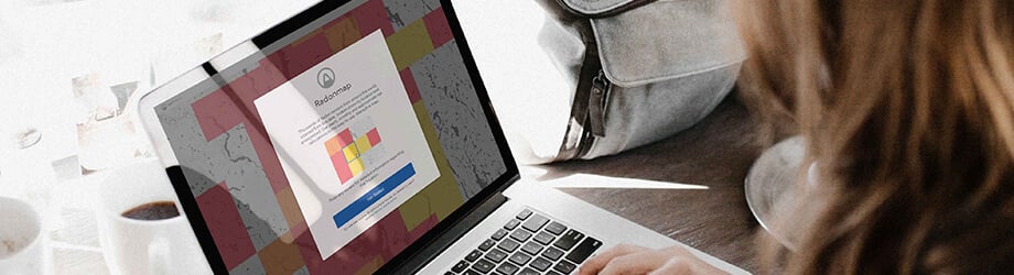 Airthings laptop with radonmapcom