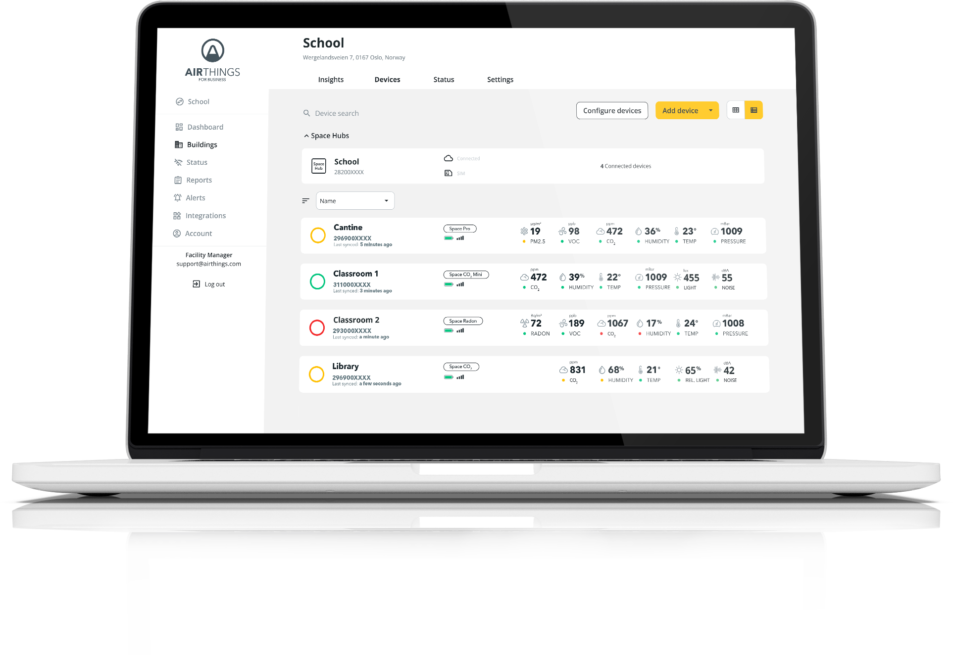 Airthings-b2b-Dashboard-Isolert