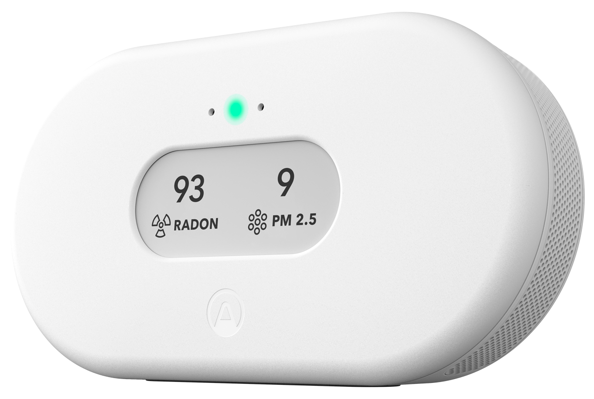 Airthings View Plus - Hero Image - Right Low_RADON_PM_GLOW_WEB_Transparent
