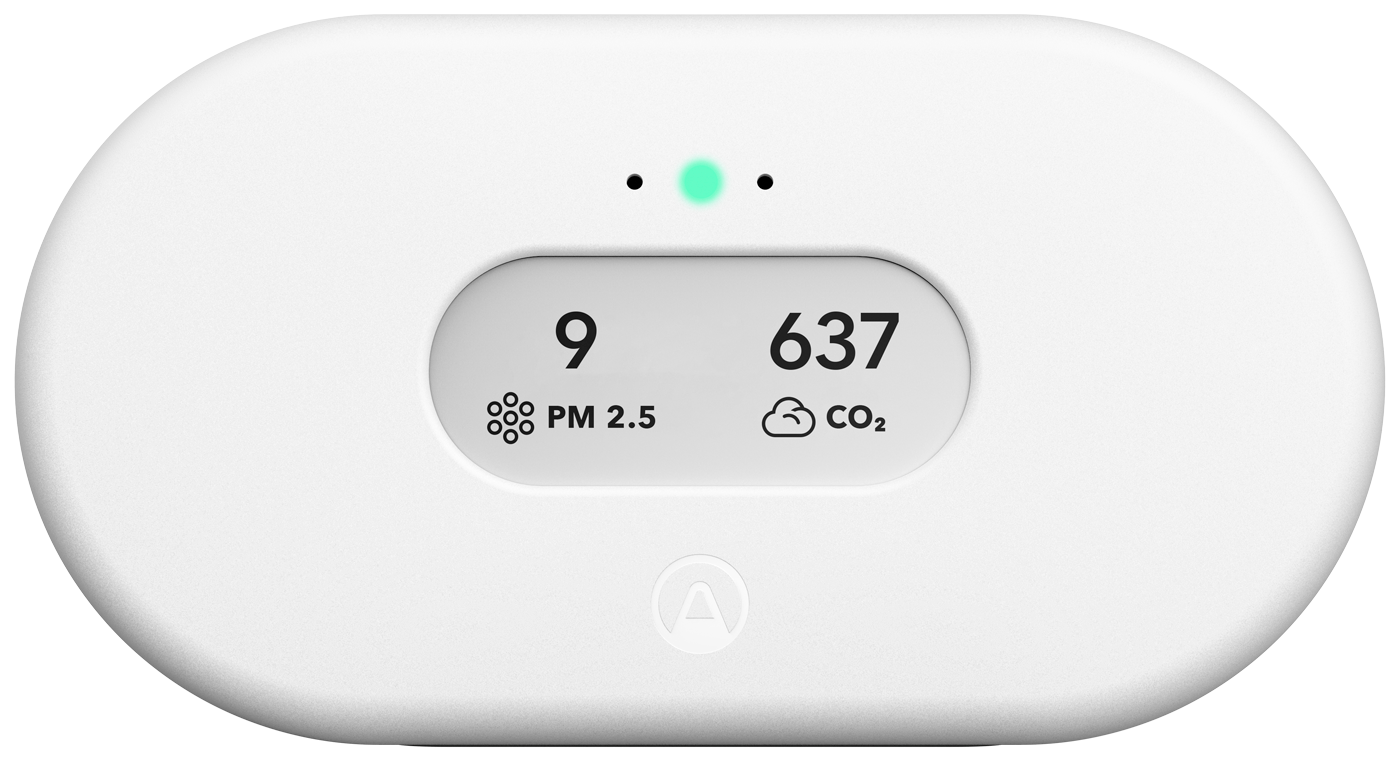 Airthings View Plus - Hero Image - Front_PM_CO2_GLOW_WEB_Transparent