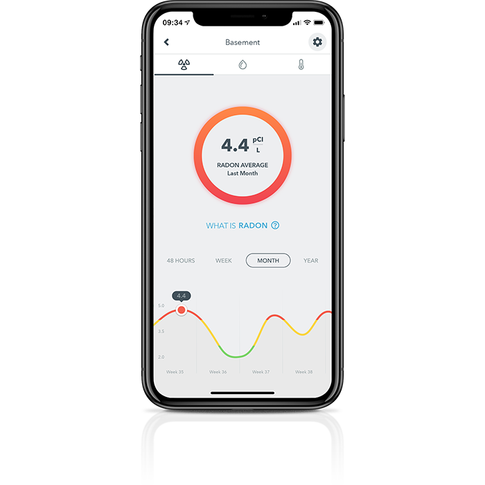 Airthings-Wave-App-iPhone-X-Wave-Radon-Radon-Graph-US-Red