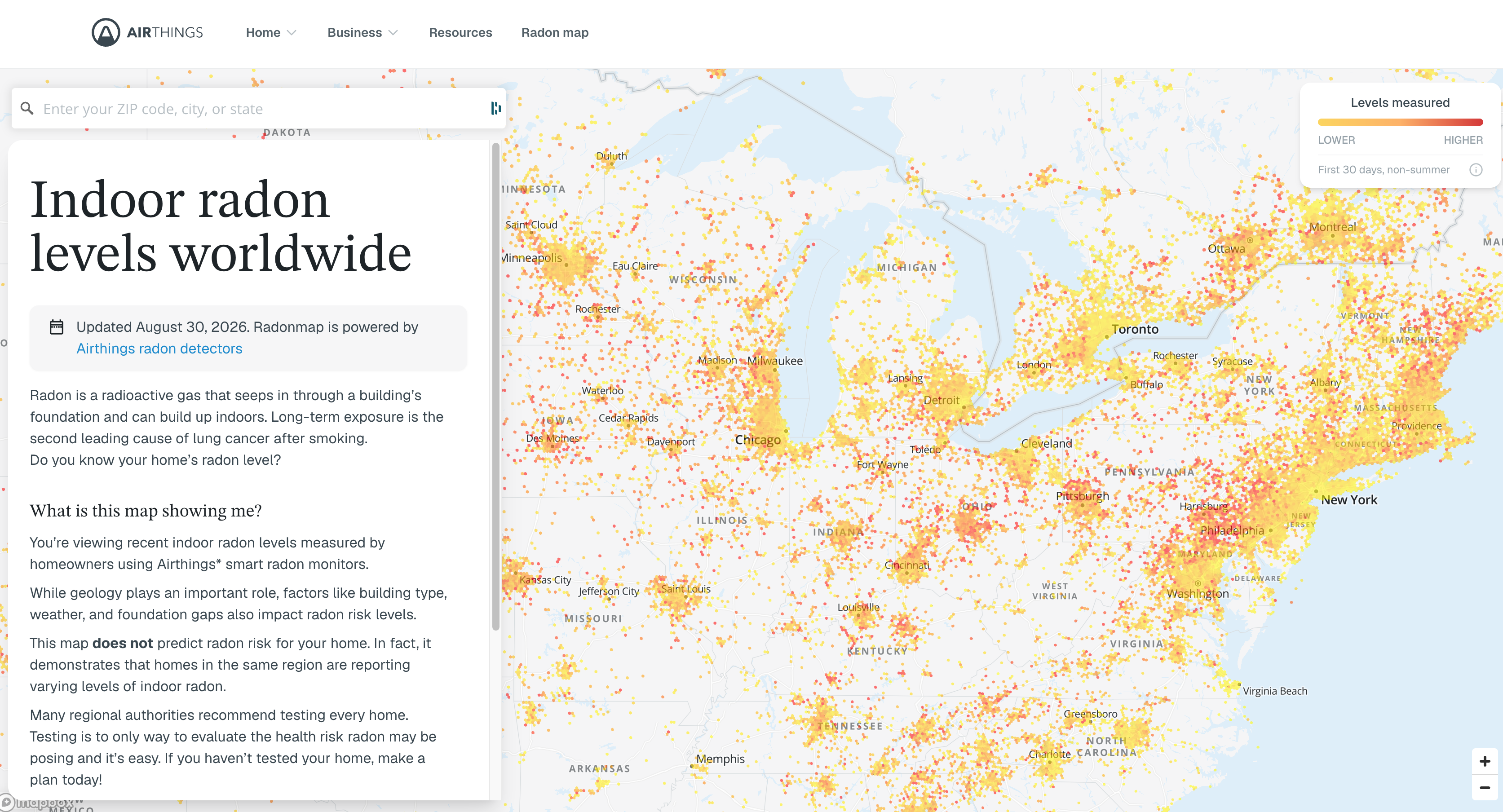 Interactive radon map: check radon levels where you live