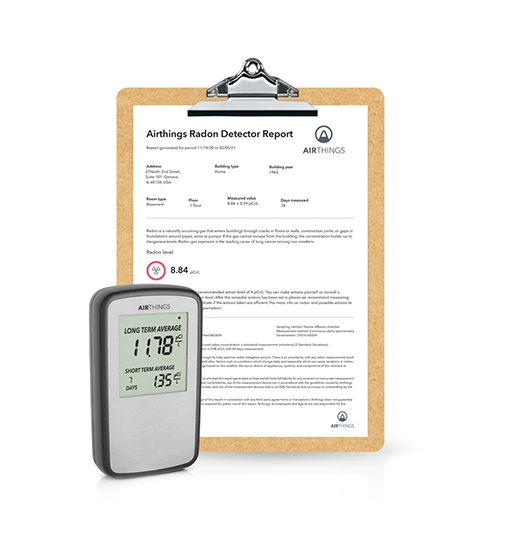El mejor detector electrónico de radón: Medidor de radón AirtThings –